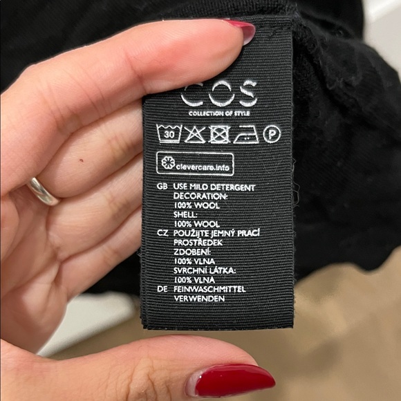 COS Chic Black Ruffled Wool Sweater - Picture 6 of 7